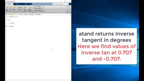 inverse tangent in matlab.